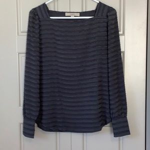 LOFT square neck two tones grey blouse